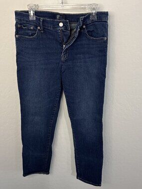 GAP Denim Girlfriend Dark Wash Cropped Jeans | Size 10/30